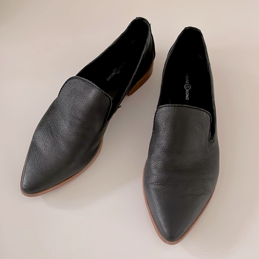 TREASURE & BOND Kena Womens Leather Loafers Color Black Size 7.5